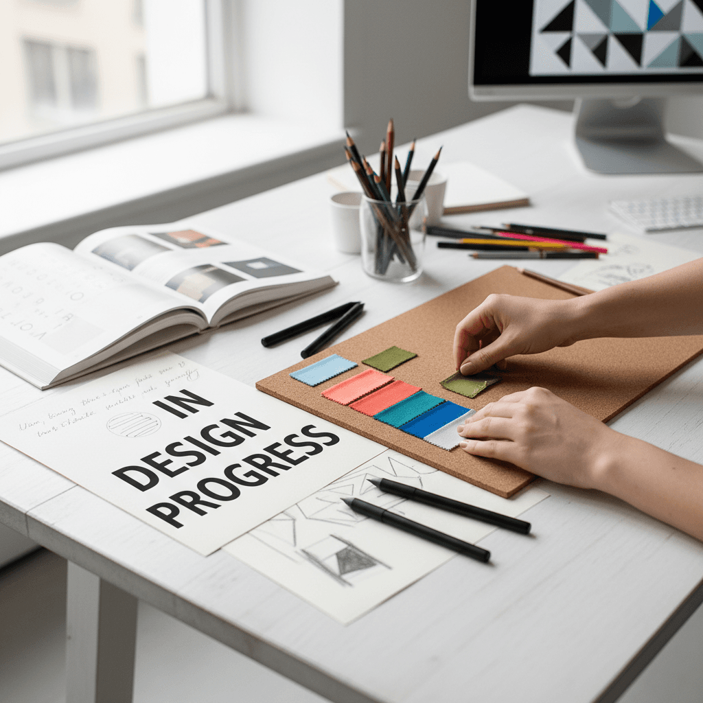 Designer sketching social media concepts for a client